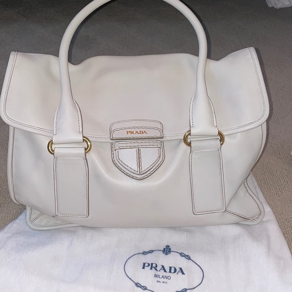 Vintage (2013) White Prada Shoulder Bag